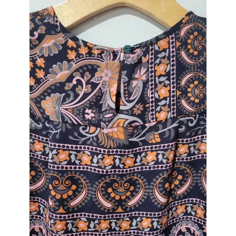 Violet + Claire Women's multicolor boho paisley print sleeveless blouse - small - Picture 6 of 8